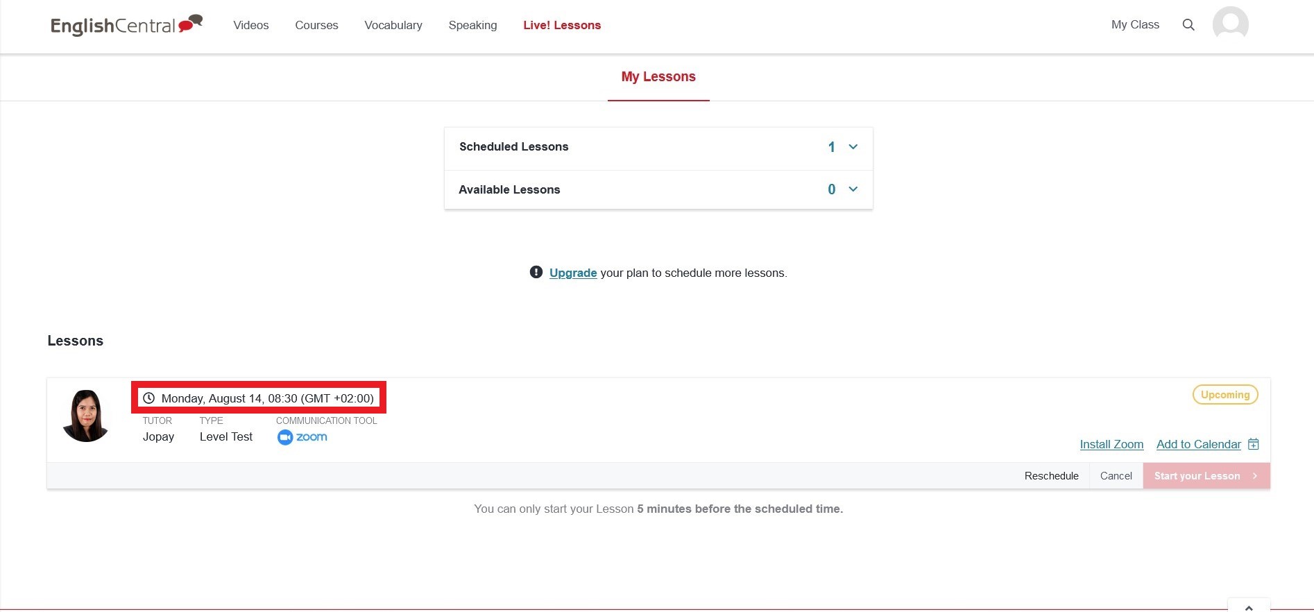 How can I reschedule my Level Test? Spot On Learning